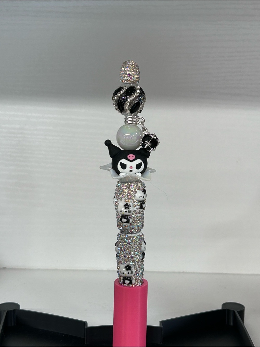 Kuromi Character Pen Topper with Sparkle Beads